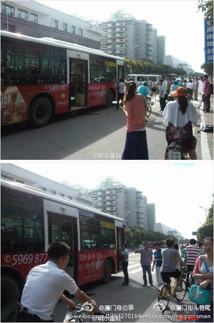 厦门98路公交触电冒烟 乘客恐慌下车5秒内冲出