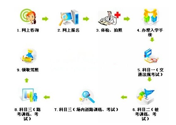 驾校学车的步骤是什么样的