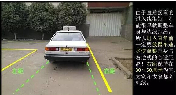 科目二直角转弯看点方法