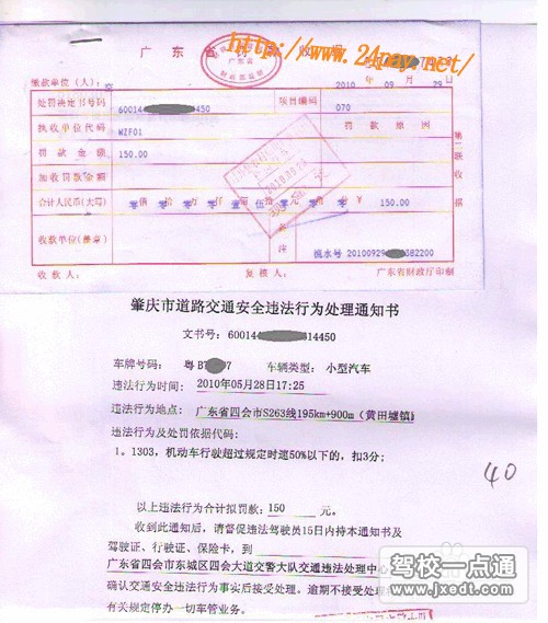 交通违章的处罚