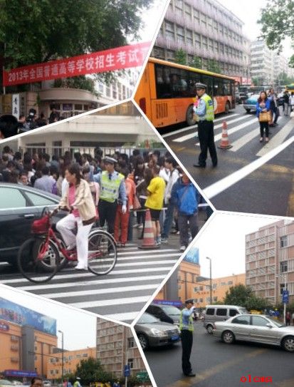 高考考试首日 交警护航 考试知识点周围秩序井然