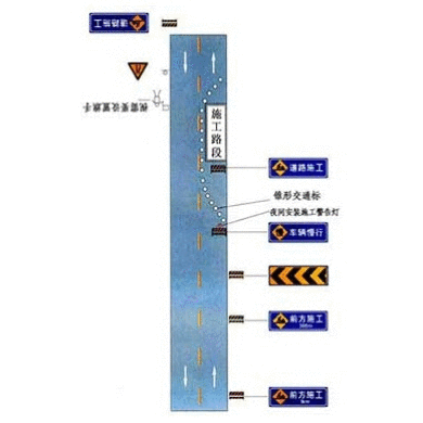 双车道路面局部施工_其他标线图片大全_其他标线图解-交通安全标志